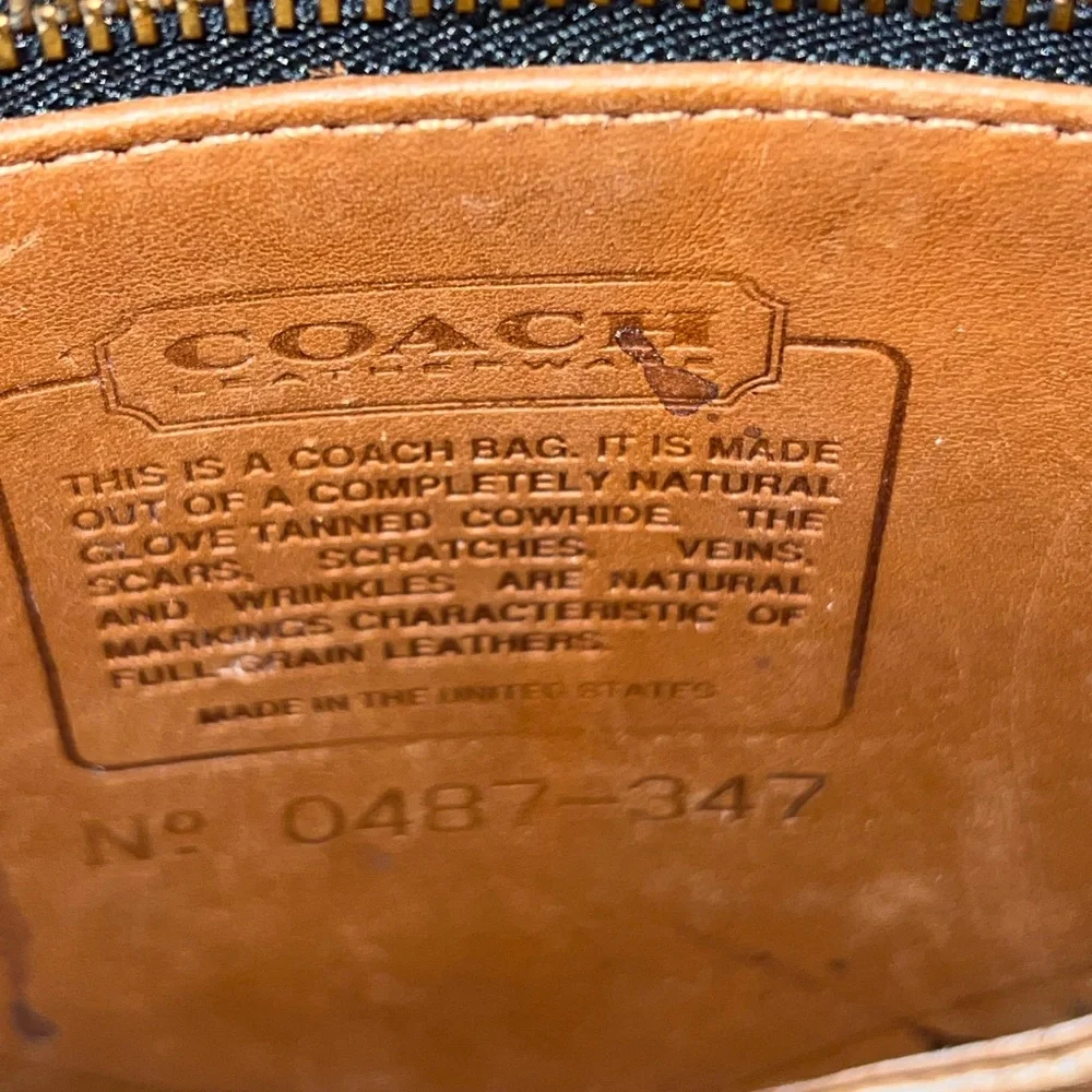 Coach‎ Vintage Megan Tan Leather Flap Front Geometric Crossbody Bag